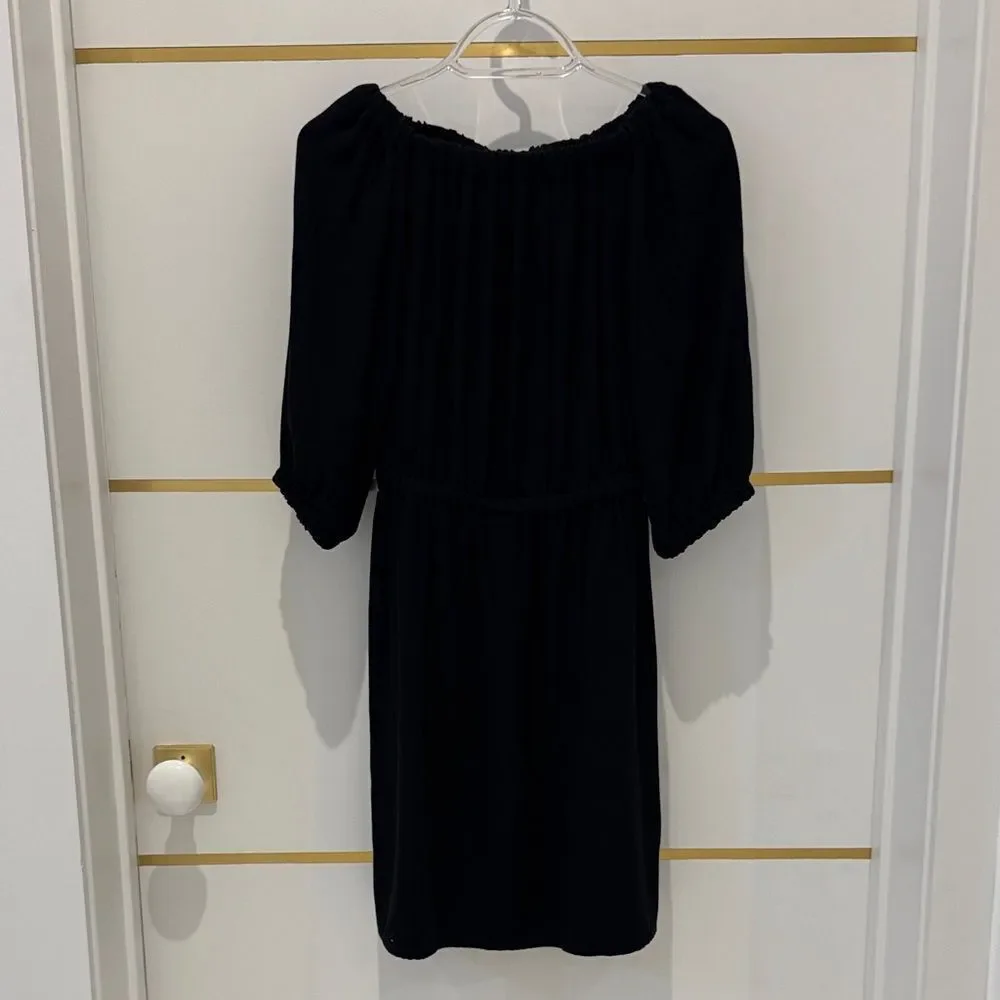SPLENDID Black Off-Shoulder 3/4 Sleeve Dress empire waist XS